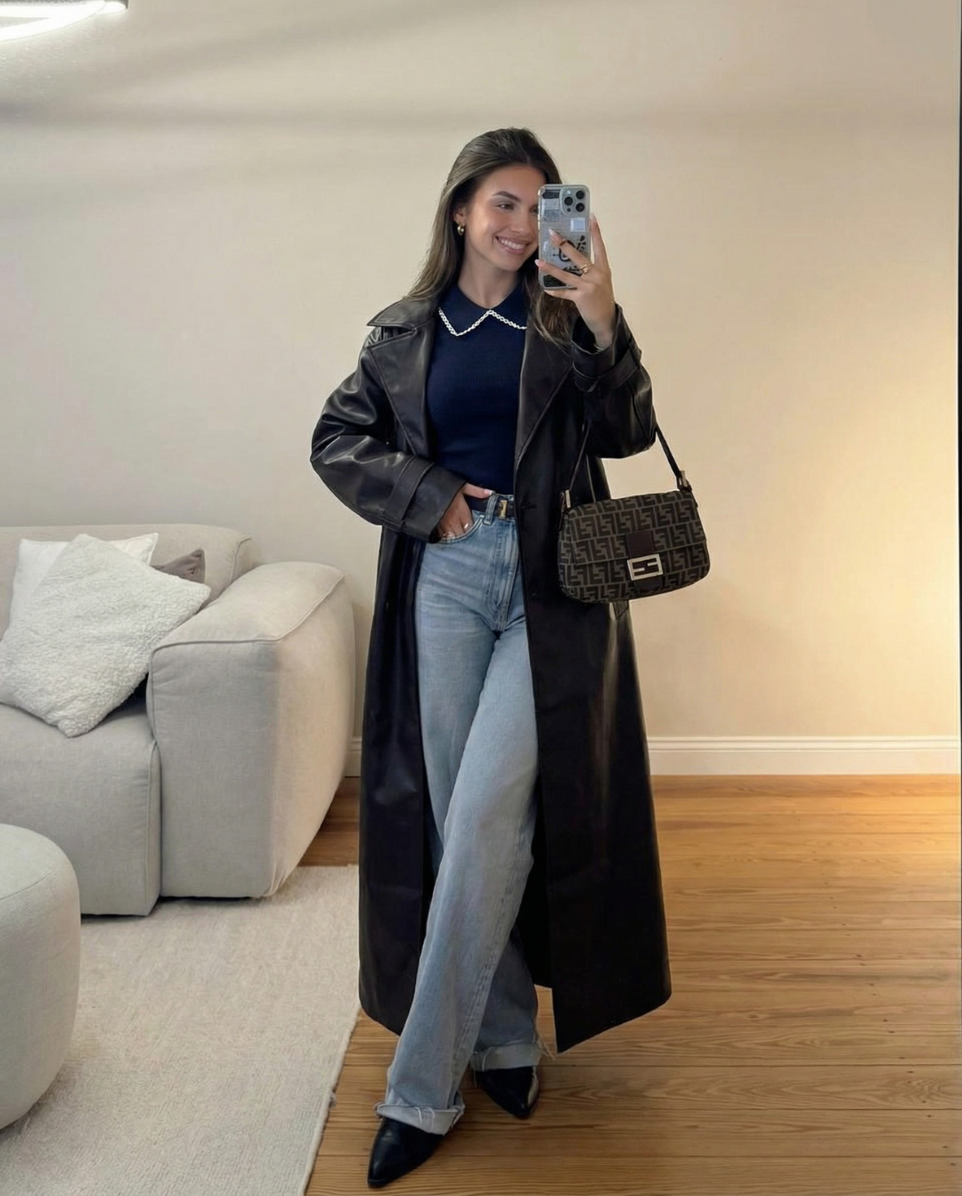 Sara | Scallop Collar Cropped Knit Top