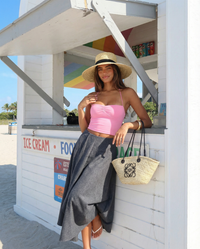 Darcie | Asymmetric Hem A-Line Midi Skirt