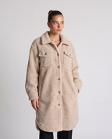 Benedicta | Women's Beige Oversized Sherpa Coat
