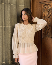 Alyssa | Cropped Cable Knit Vest