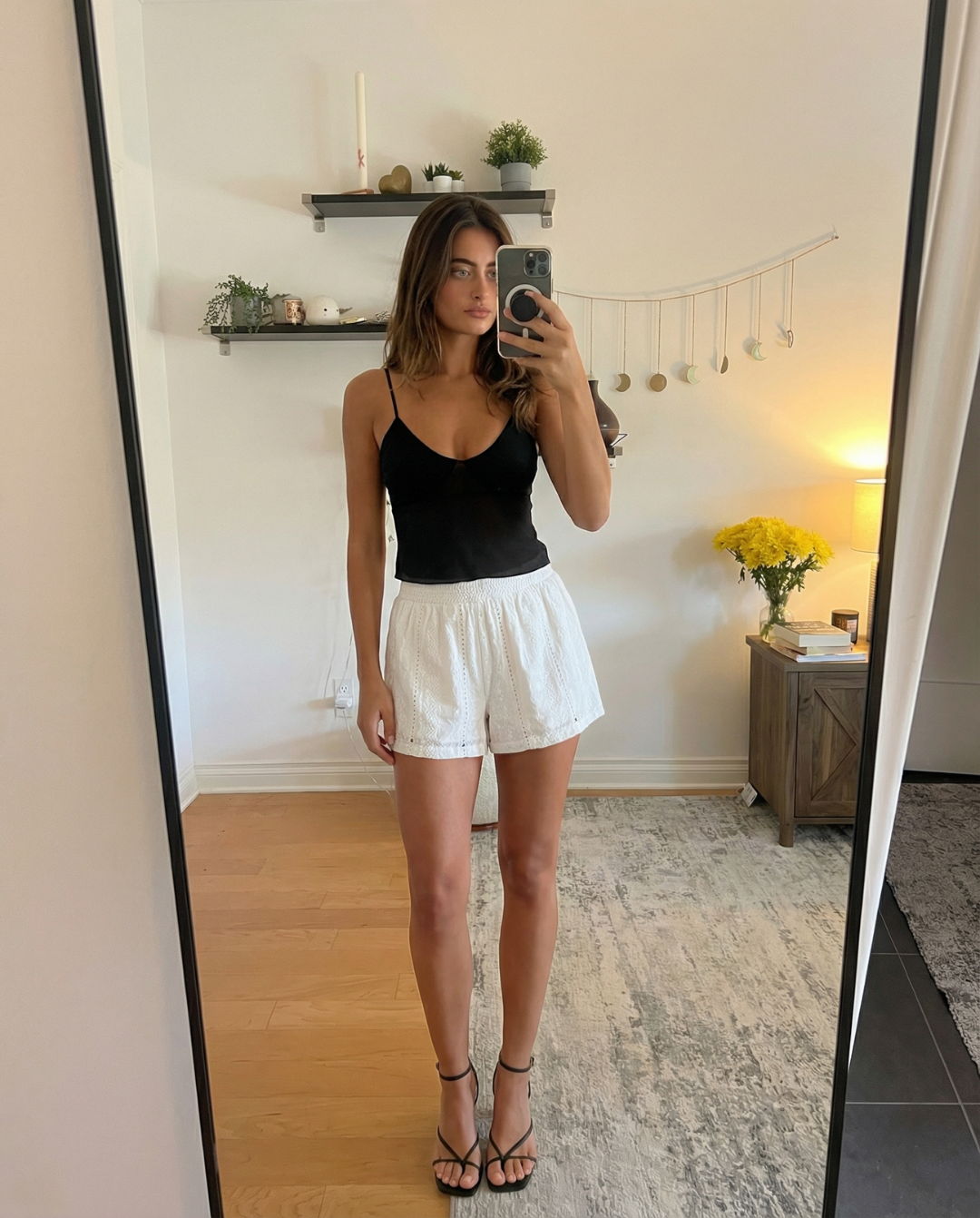 Esme | Broderie Anglaise Cotton Shorts with Scalloped Hem