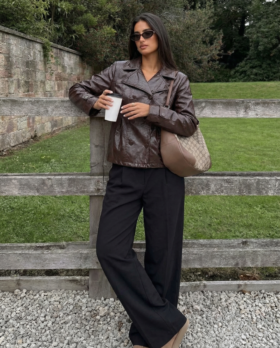 Imogen | Structured Faux Leather Cropped Jacket
