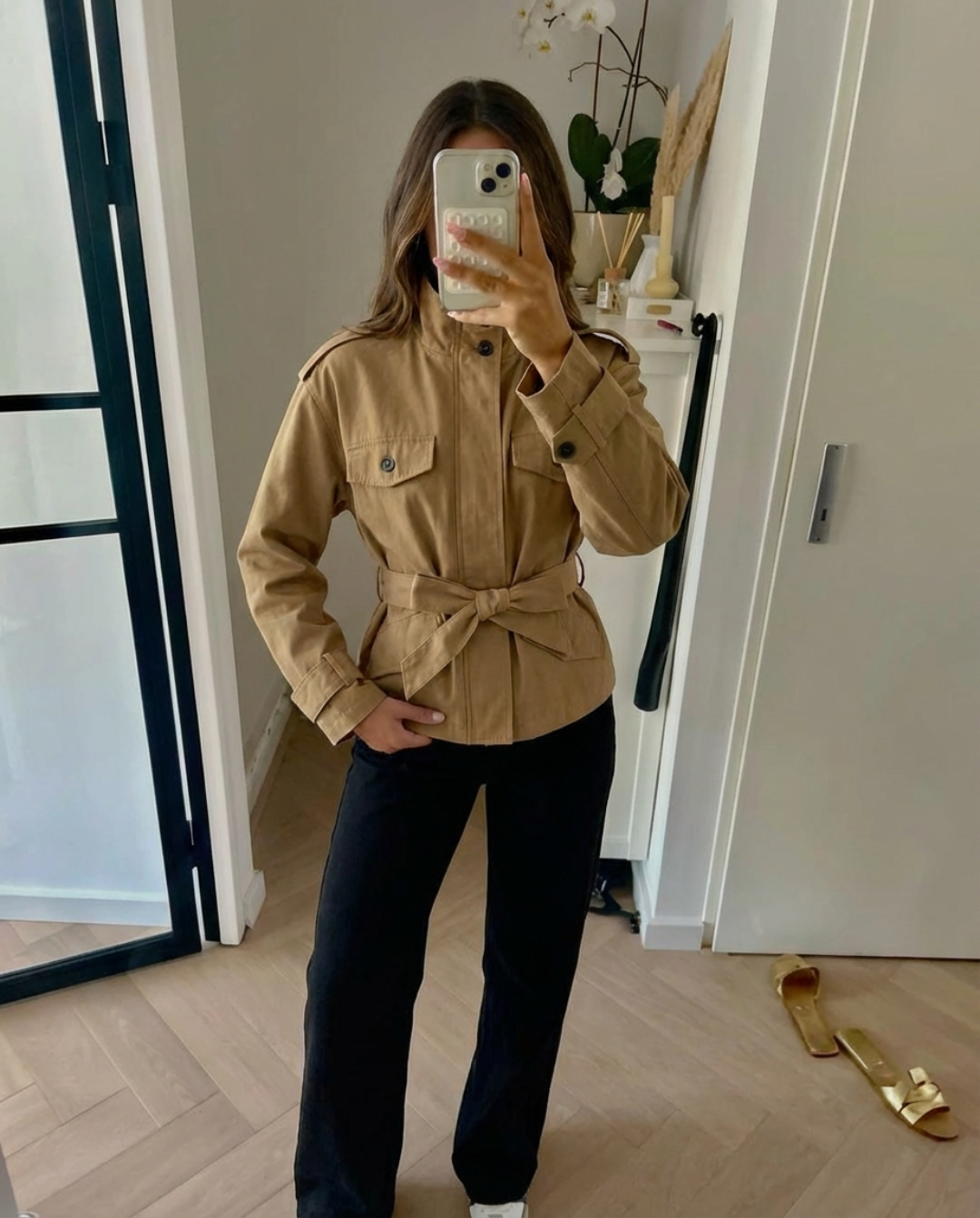 Layla | Cropped Camel Utility Jacket