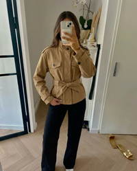 Layla | Cropped Camel Utility Jacket