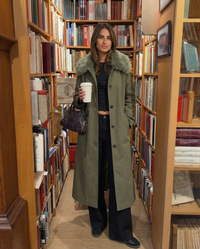 Ada | Longline Coat with Faux Fur Collar