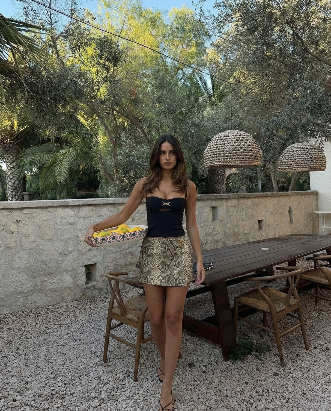 Nell | Snakeskin Print Gold Hardware Mini Skirt