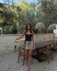 Nell | Snakeskin Print Gold Hardware Mini Skirt