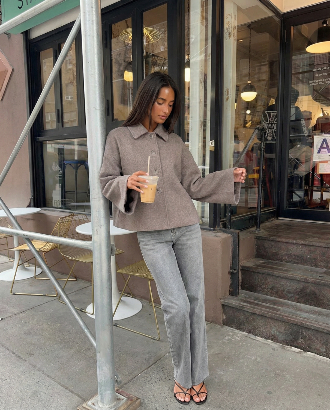 Zara | Cropped Wide Sleeve Shacket
