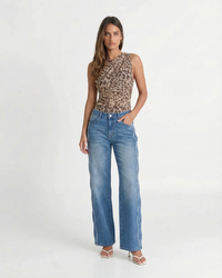 Darcie | Sheer Leopard Print Mesh Cowl Top in 6 Colours