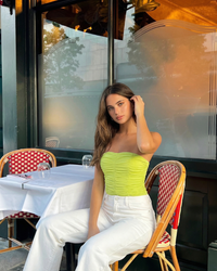 Elodie | Sweetheart Neck Strapless Fully Ruched Bodycon Jersey Tube Top in Yellow