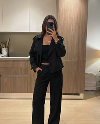 Rebecca | Cropped Double-Breasted Trench Coat