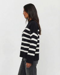 Brianna | Relaxed Striped Knit Top