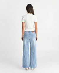 Harper | Pocket Detail Cropped Knit Polo Top