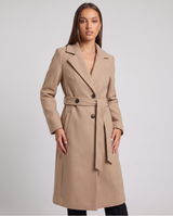 Guinevere | Women's Belted Long Coat Button Front