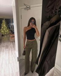 Amelia | High-Waist Utility Cargo Wide-Leg Trousers with Flap Pockets