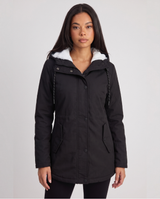 Modesty | Women's Hooded Fleece Lined Jacket Button Detail