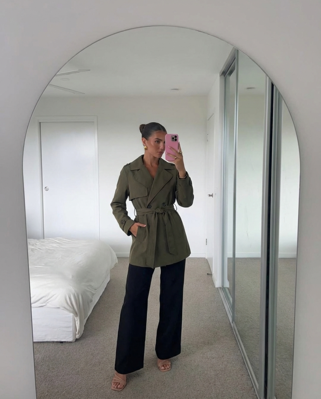 Emilia | Cropped Belted Trench Coat