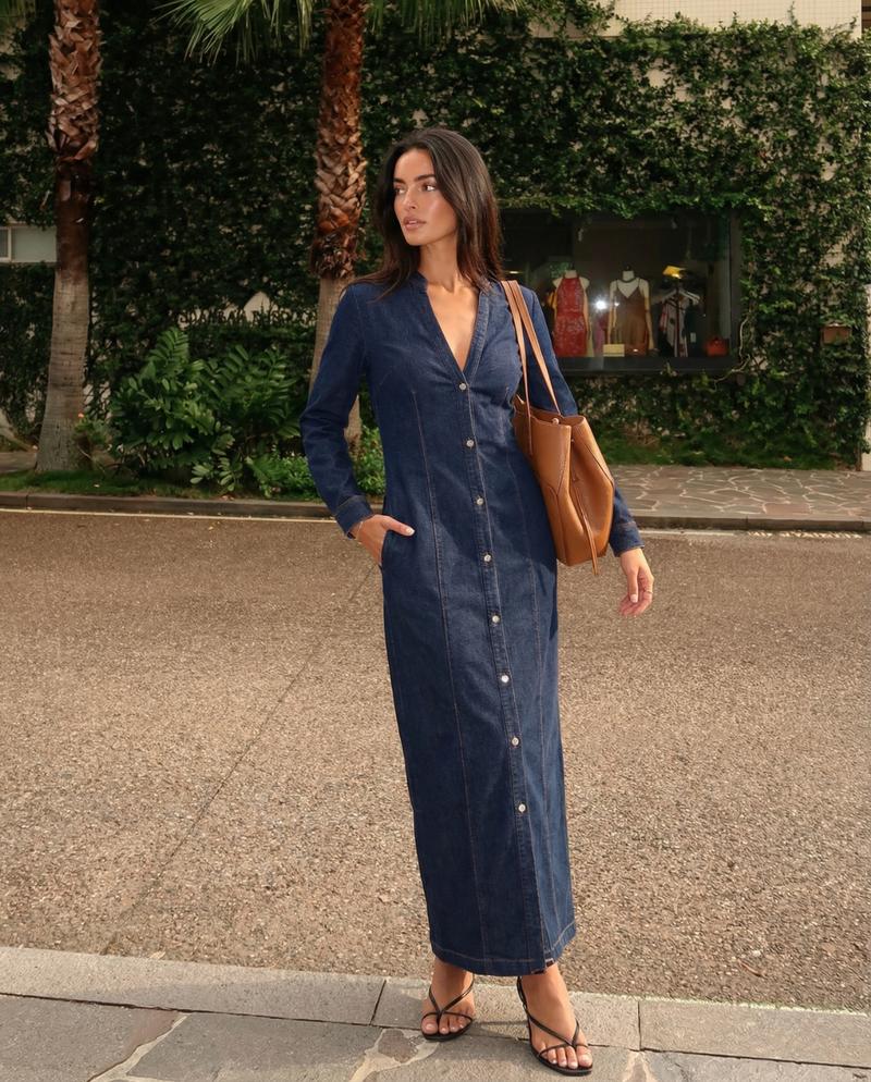 Celeste | denim maxi dress
