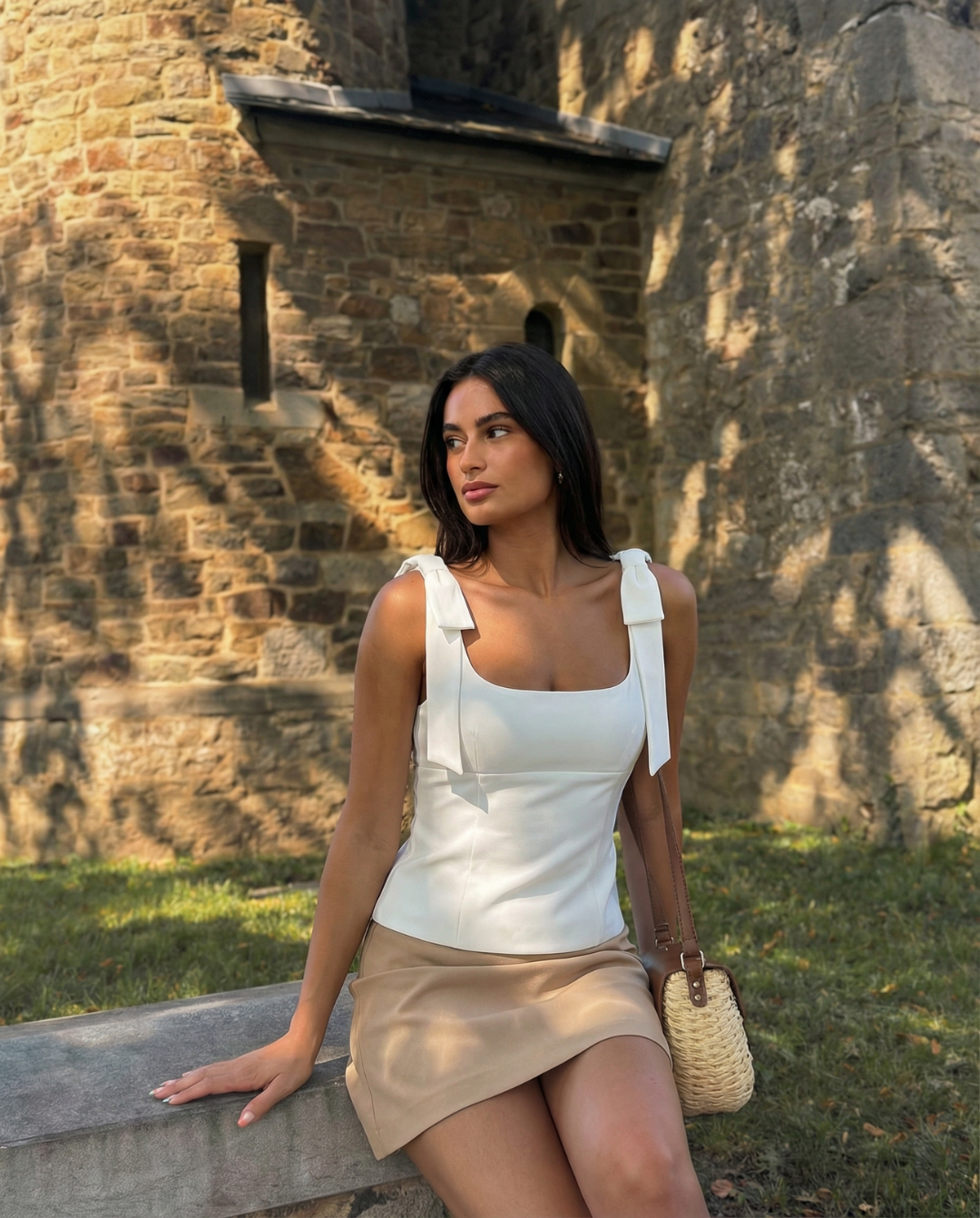 Julia | Bow-Strap Square Neck Top