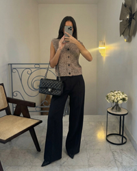 Faye | Textured Button-Front Cropped Knit Vest