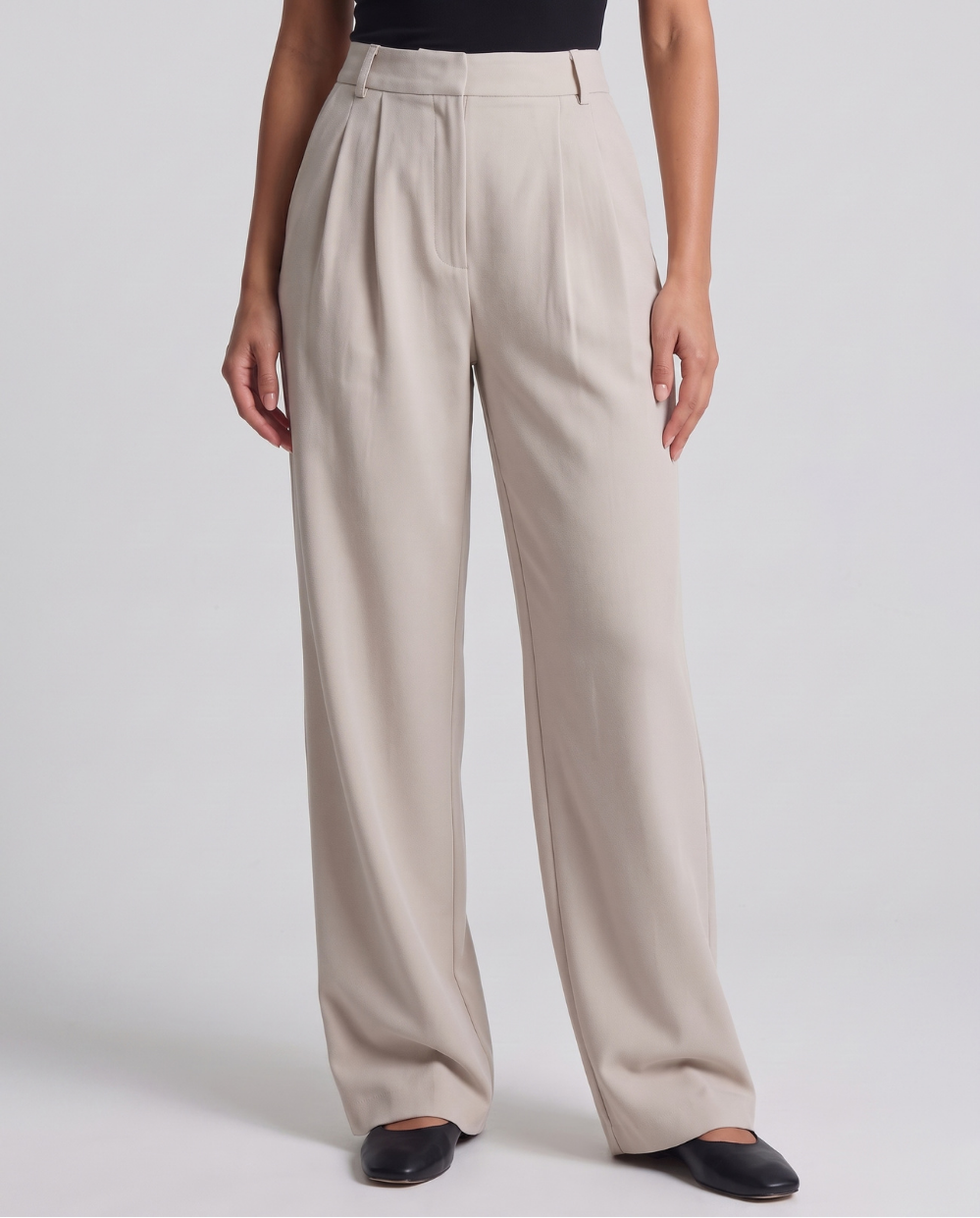 Jolanda | Women's High-Waisted Pleated Wide Leg Trousers
