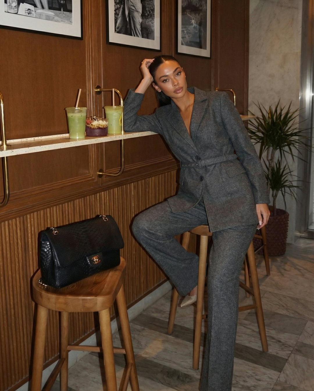 Chloe | Belted Blazer Tailored Trouser Suit Set