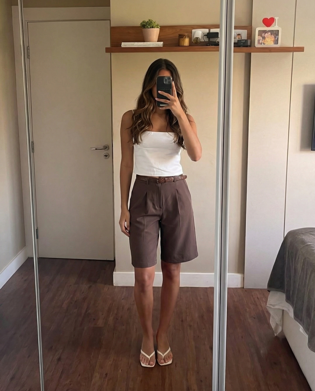 Wren | Pleated High-Waist Tailored Bermuda Shorts with Belt
