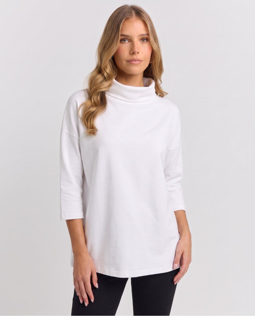 Leocadia | Women's Oversized Roll Neck Knit Top