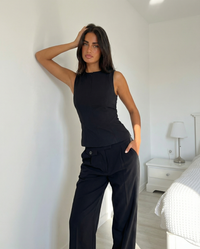 Abigail | High Neck Zip Front Tailored Peplum Top