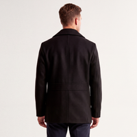Rhys men's wool pea coat, view 3