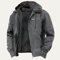 Trafford men's fleece lined windbreaker jacket in Grey
