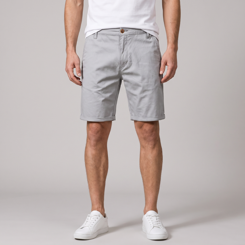 Gareth | Men's Solid Colour Cotton Breathable Chino Shorts