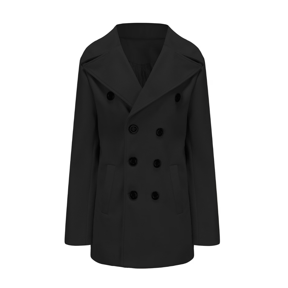 Rhys men's wool pea coat, view 4