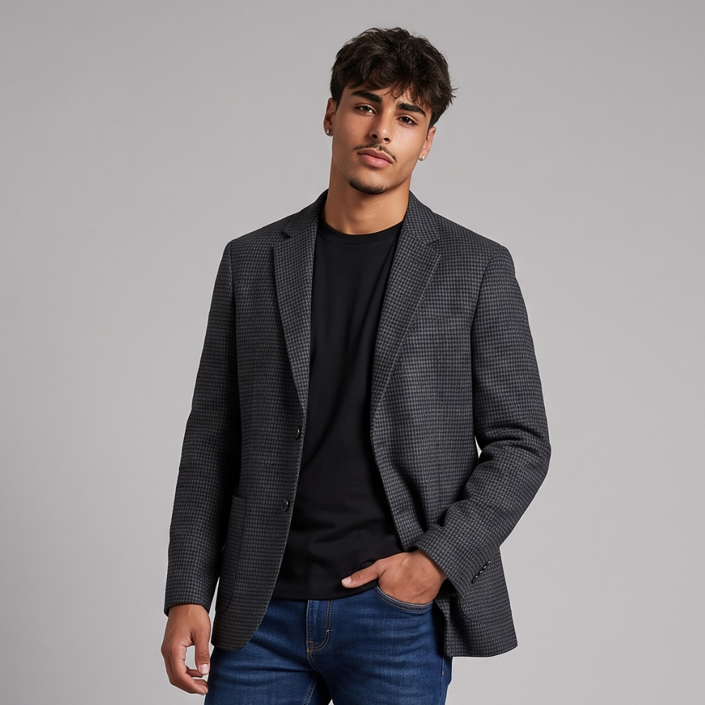 Leroy | Casual Business Houndstooth Cotton Blazer