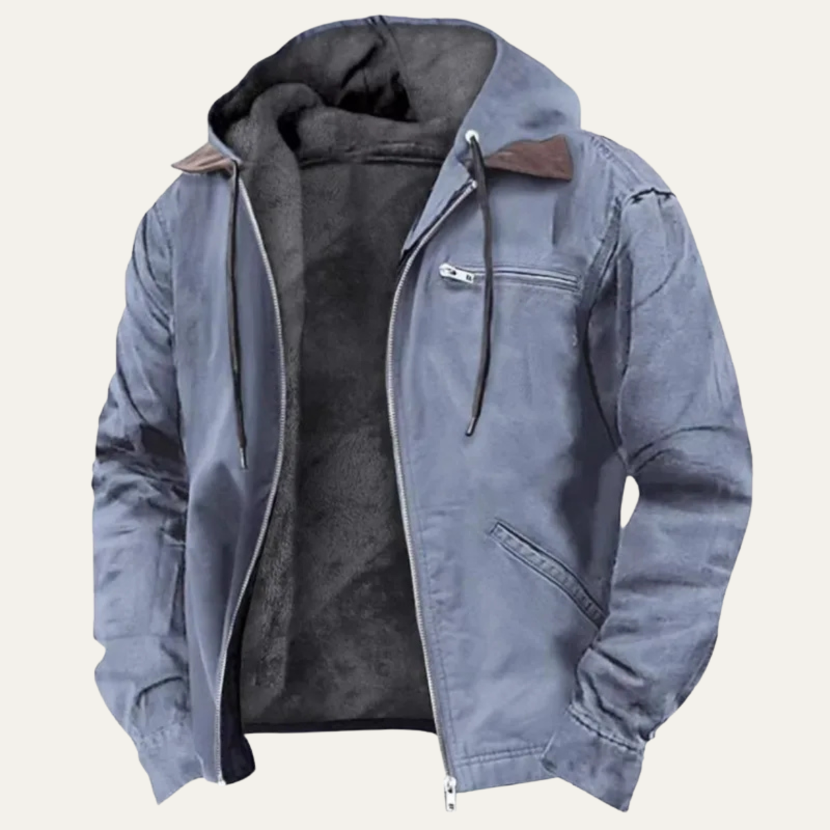 Trafford men's fleece lined windbreaker jacket in Navy Blue