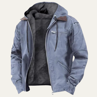 Trafford men's fleece lined windbreaker jacket in Navy Blue