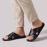 King | Open Toe Casual Leather Slide Sandals