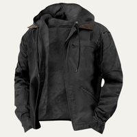 Trafford men's fleece lined windbreaker jacket in Black