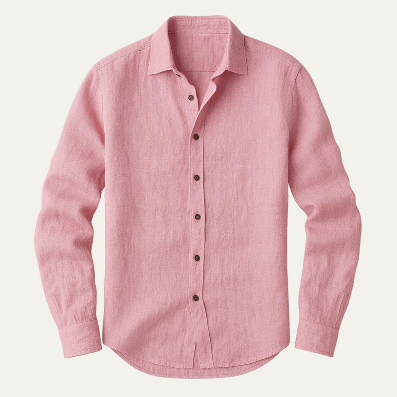 Brindley linen shirt in Pink