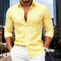 Sutcliffe striped button up shirt in Yellow