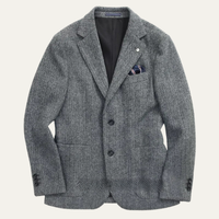 Maddox | Single Breasted Herringbone Wool Tweed Blazer