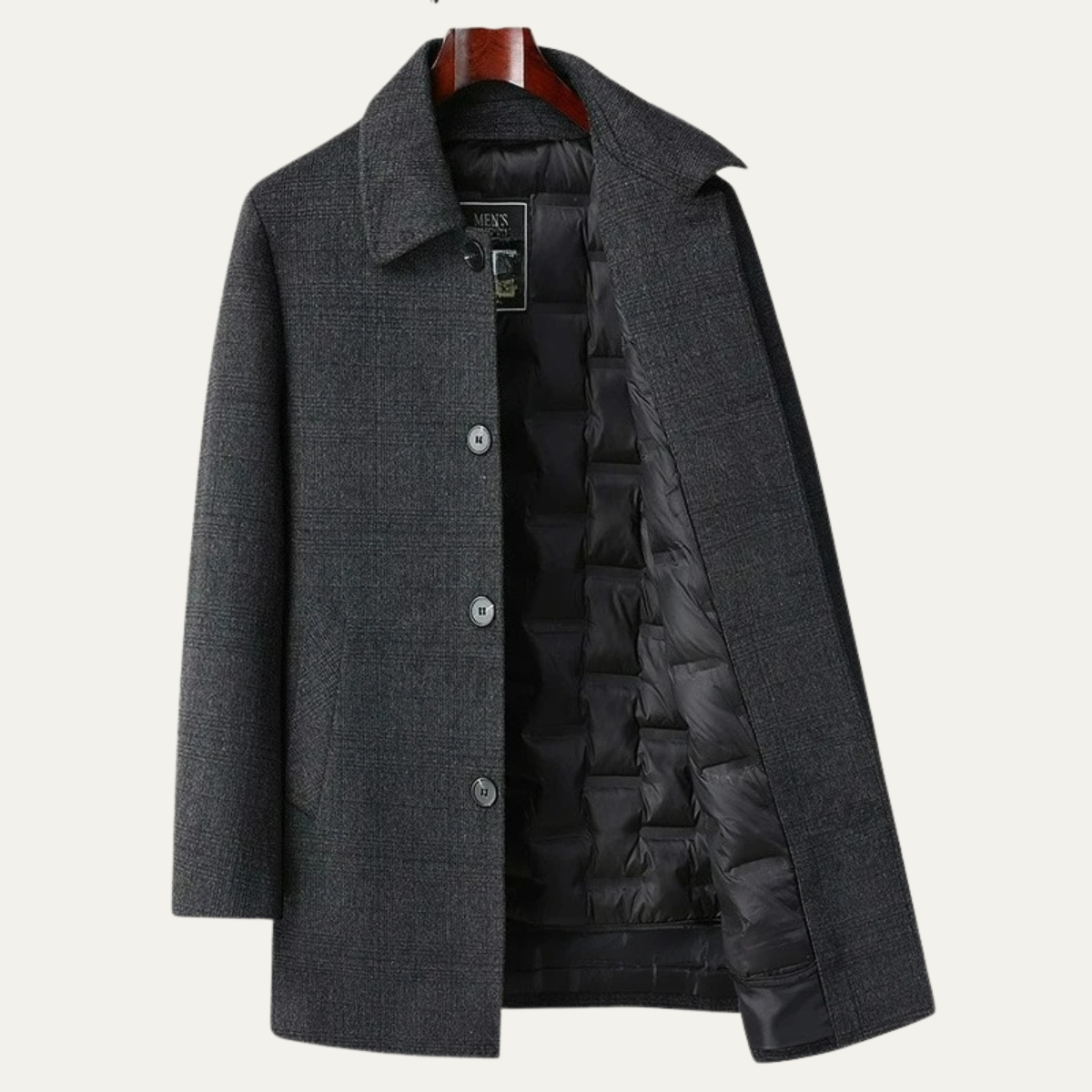 Tyndale wool blend down insulated coat in Black