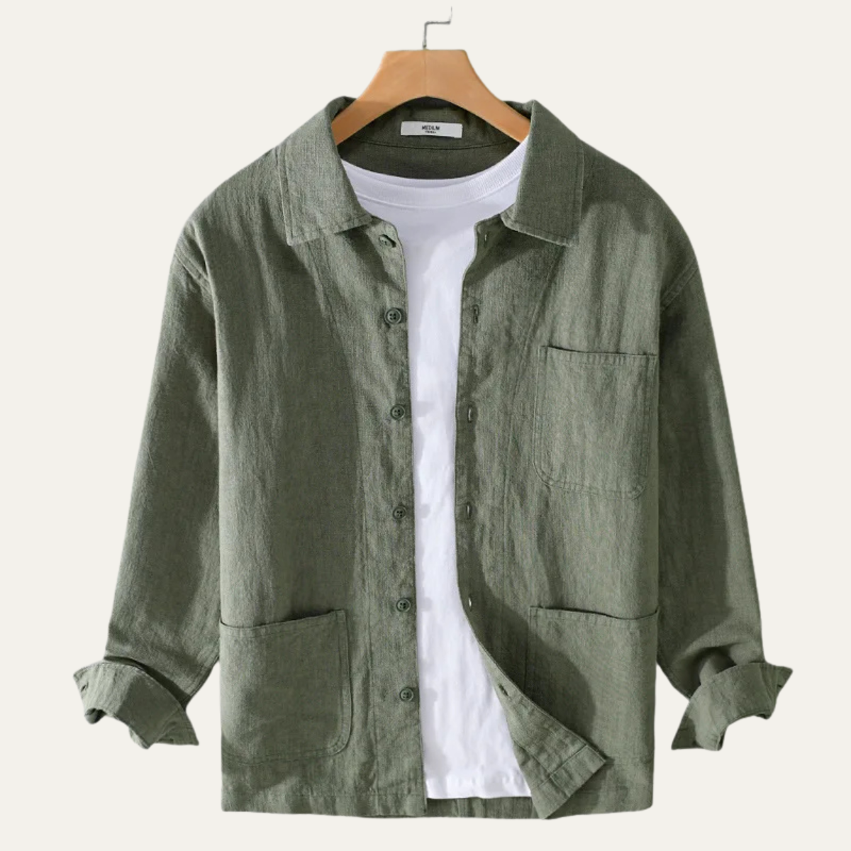 Sterling linen shirt jacket in Green