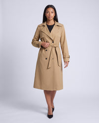 Bridget longline belted trench coat in Mocha - front