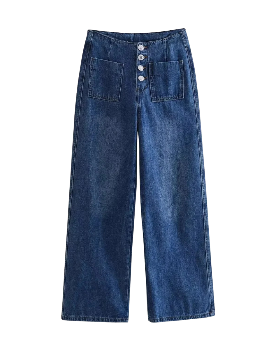 Gracie | High Waist Wide Leg Button Fly Jeans