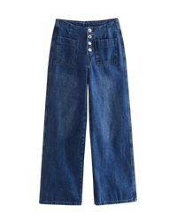 Gracie | High Waist Wide Leg Button Fly Jeans