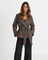 Aurora | Cropped Double-Breasted Trench Coat