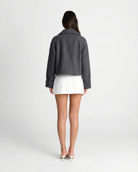 Allegra | Cropped Textured Wool Jacket