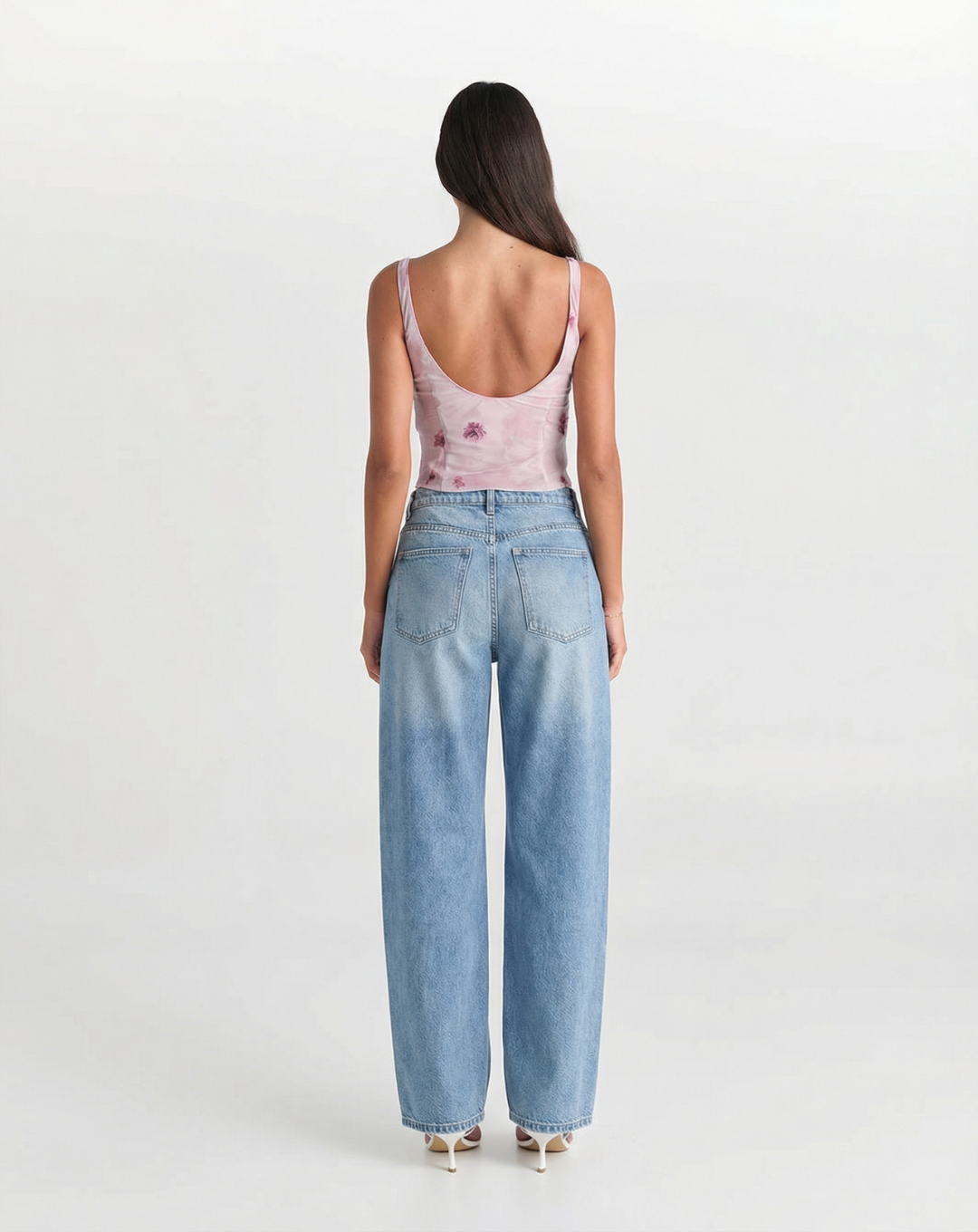 Neve | High Waisted Wide Leg Jeans Light Blue Vintage