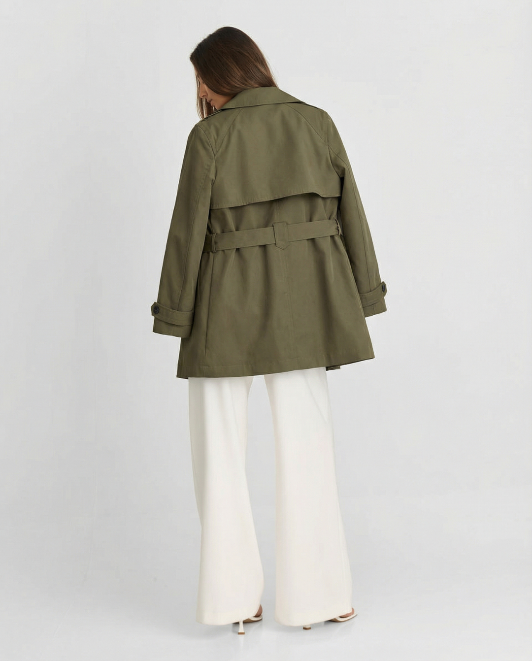 Edith | Cropped Belted Trench Coat